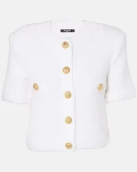 Balmain Cardigan cropped Bianco