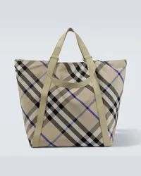 Burberry Borsa Large in jacquard Burberry Check Bianco