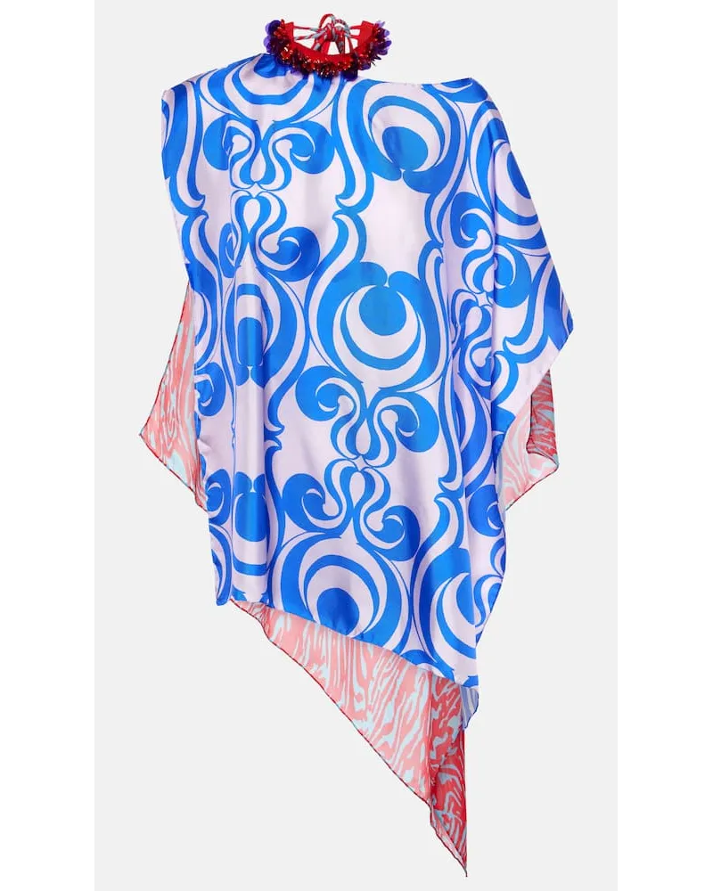 Dries van Noten Blusa in misto seta con stampa Multicolore