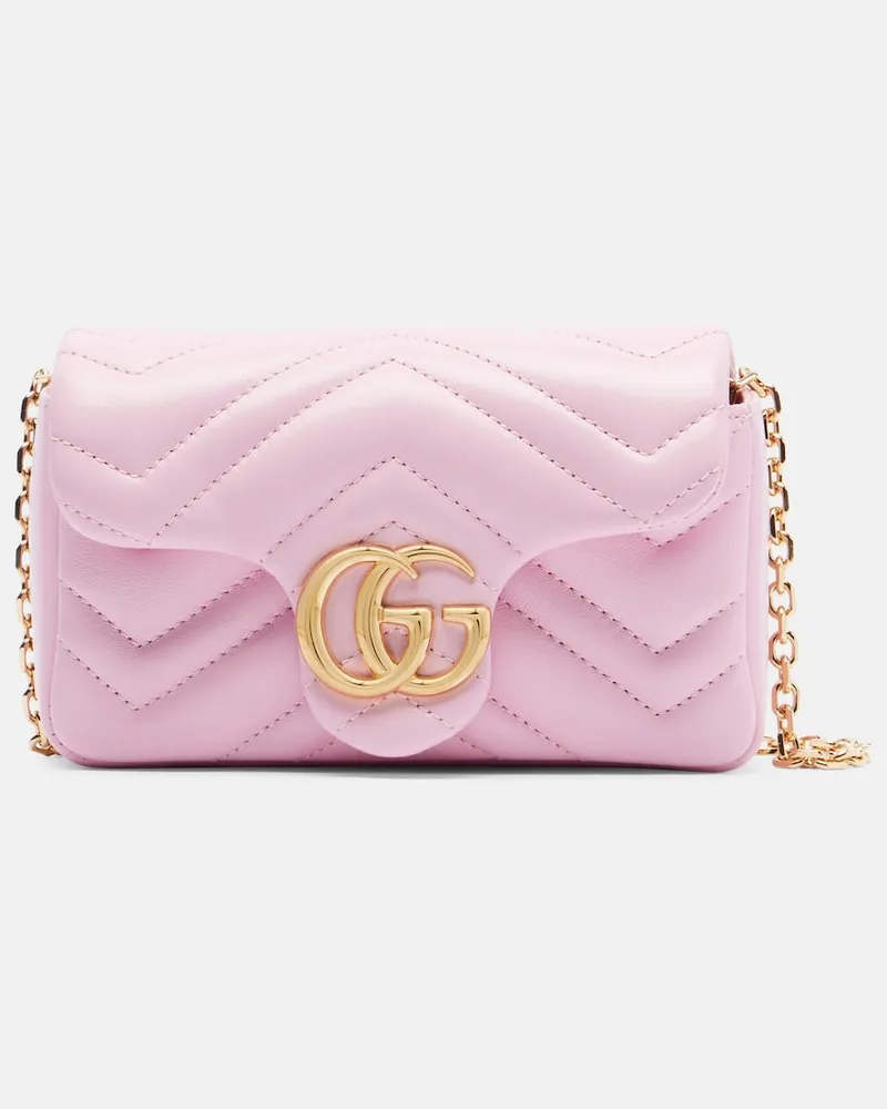 Gucci Borsa a spalla GG Marmont Mini in pelle Rosa