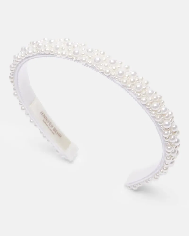 Jennifer Behr Cerchietto Bria con perle bijoux Bianco