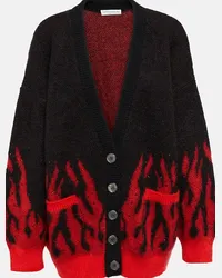 Alessandra Rich Cardigan in misto mohair Nero