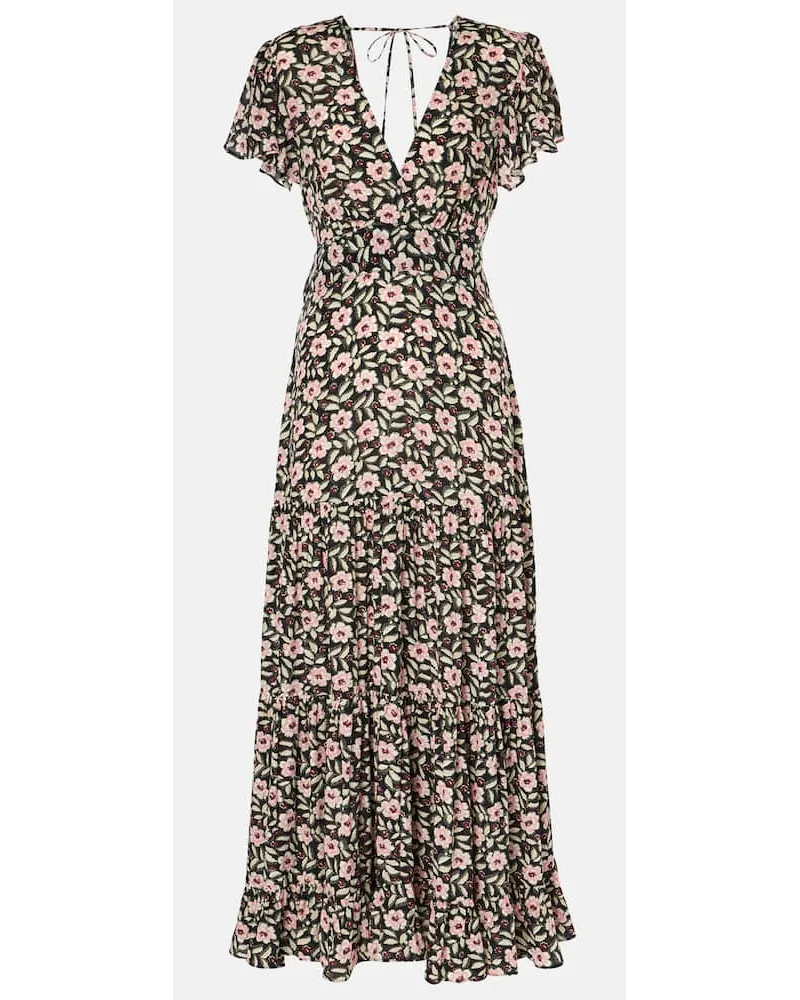 RIXO Abito lungo Felicia con stampa floreale Multicolore