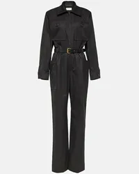 Saint Laurent Jumpsuit in twill di cotone Nero