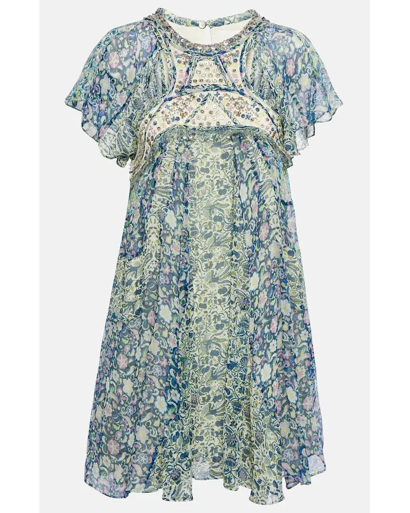 Isabel Marant Miniabito Odile in seta con stampa Multicolore
