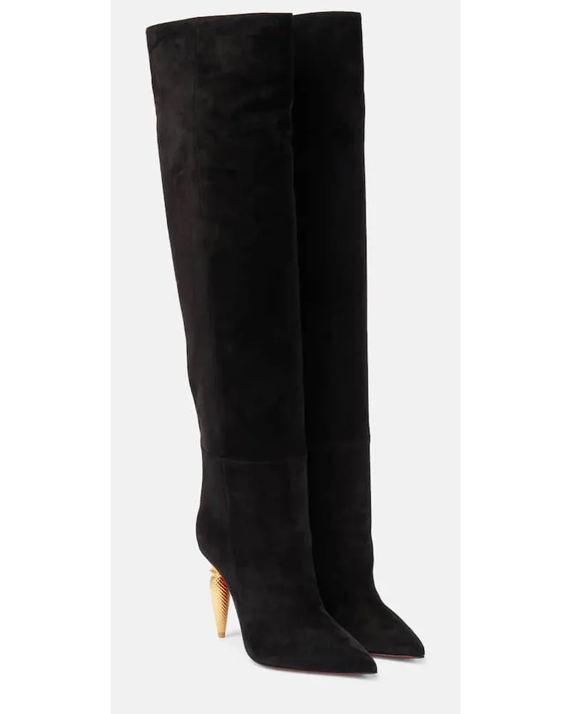 Christian Louboutin Stivali Lipbotta 100 in suede Nero