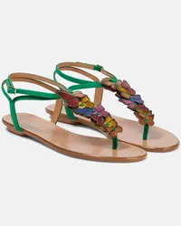 Aquazzura Sandali infradito Papillon in suede Multicolore