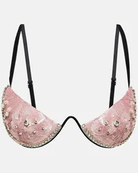 Area Top bralette con paillettes e cristalli Rosa