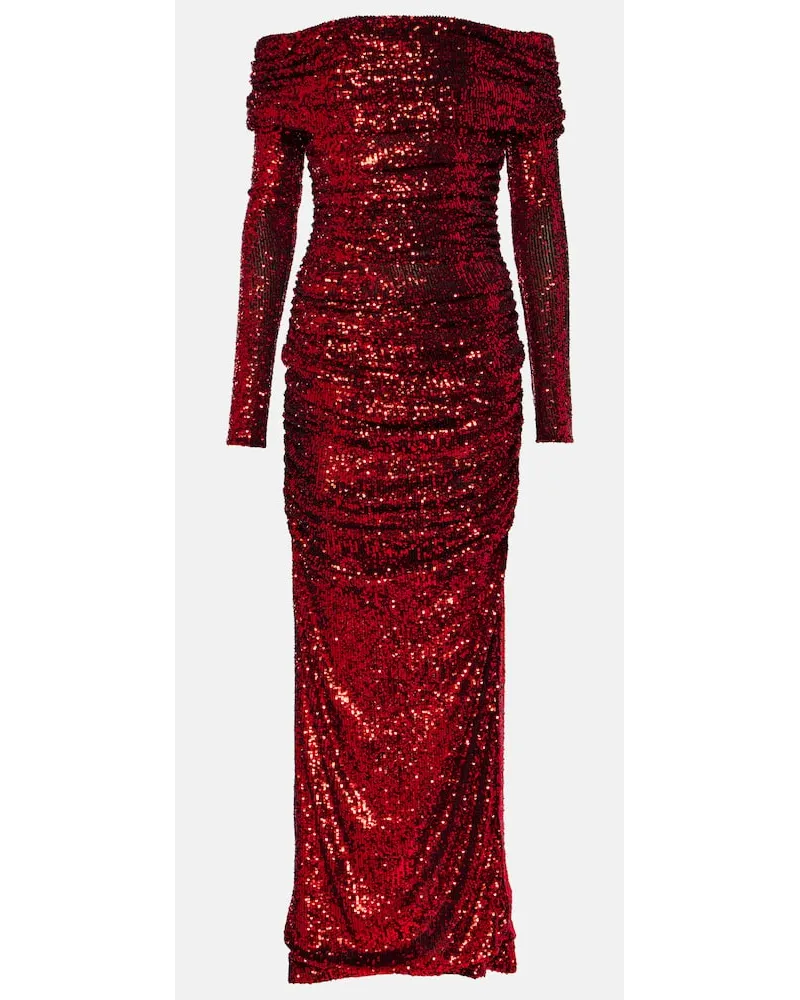 Dolce & Gabbana Abito lungo con paillettes Rosso