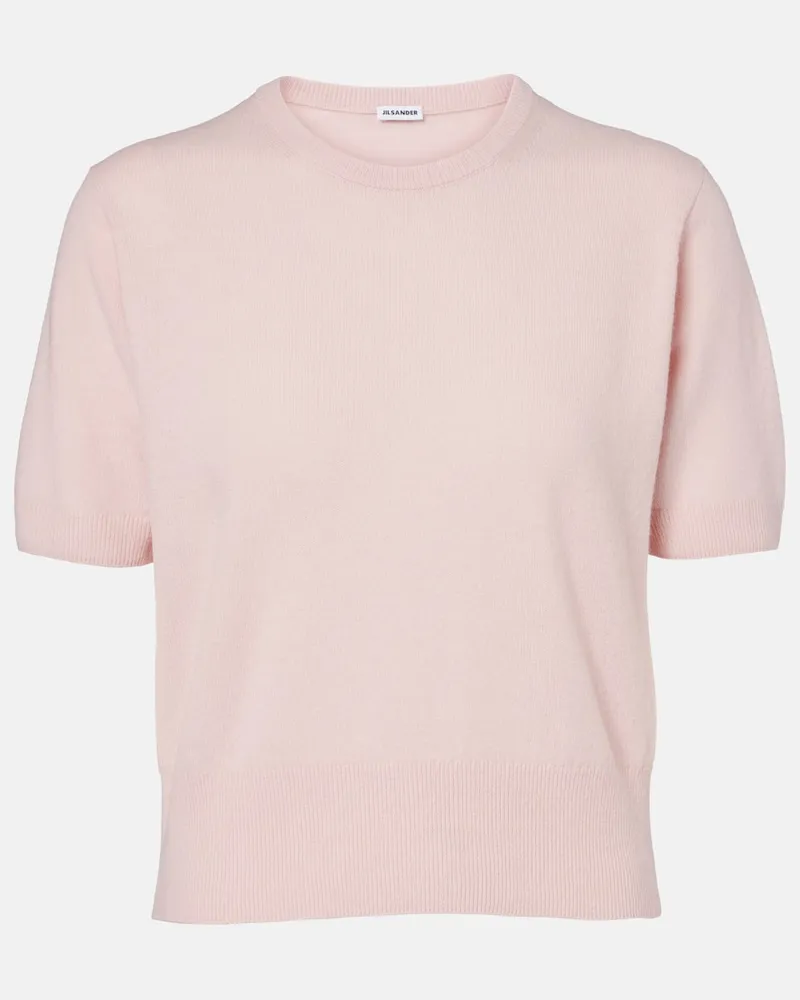 Jil Sander Pullover cropped in lana e cashmere Rosa