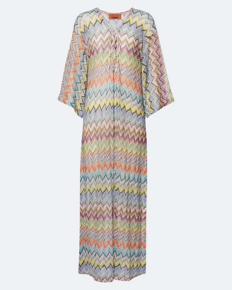 Missoni Caftano in lamé a zig zag Multicolore