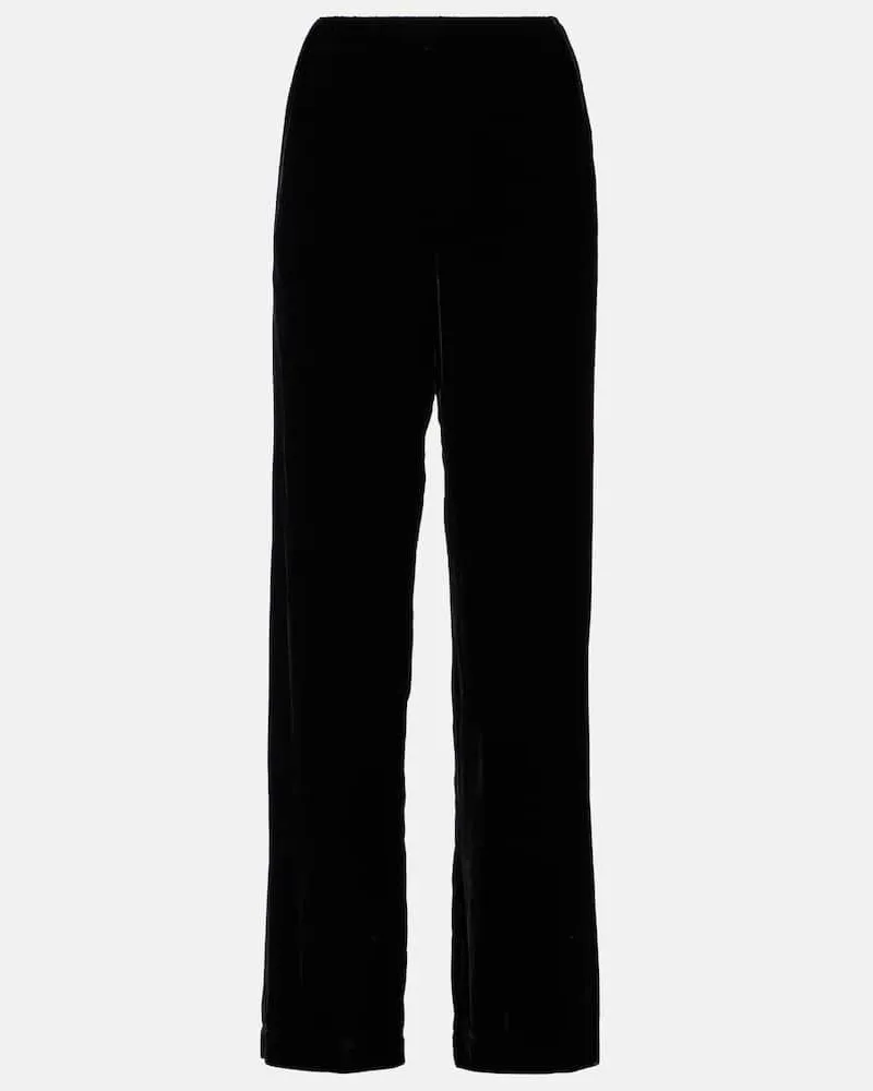 Velvet Pantaloni regular Sorine in velluto Nero