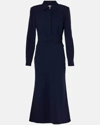 Roland Mouret Abito midi in crêpe di raso Blu