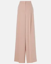 Max Mara Pantaloni Lino in cady a gamba larga Rosa