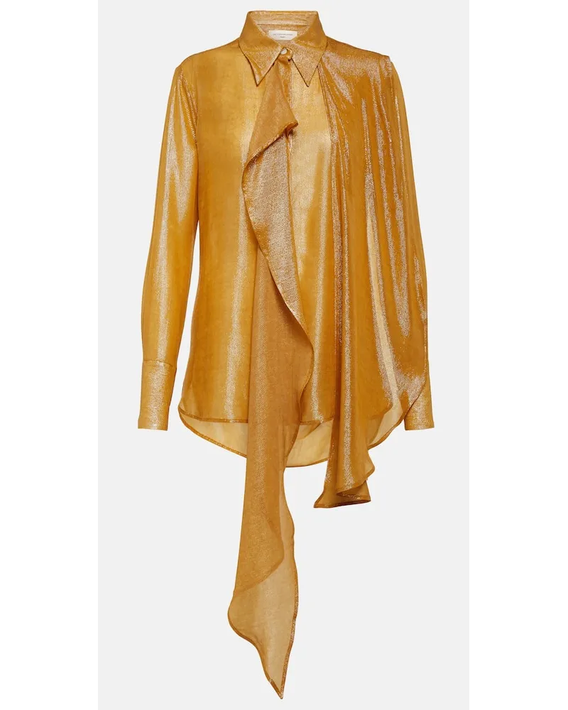 Victoria Beckham Blusa in lamÃ© con cut-out Giallo