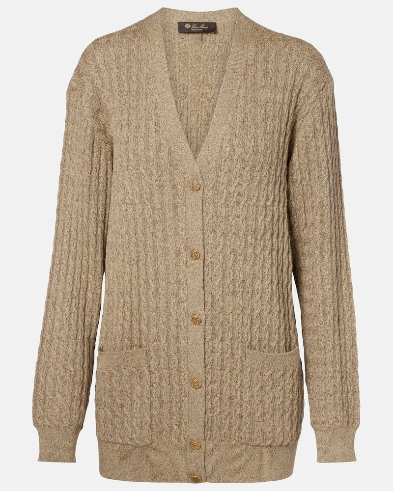 Loro Piana Cardigan Bihar in maglia a trecce Beige