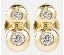 Orecchini Double Stud Small in oro 18kt con diamanti