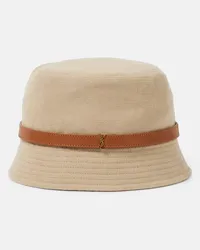 Saint Laurent Cappello da pescatore Cassandre Marrone