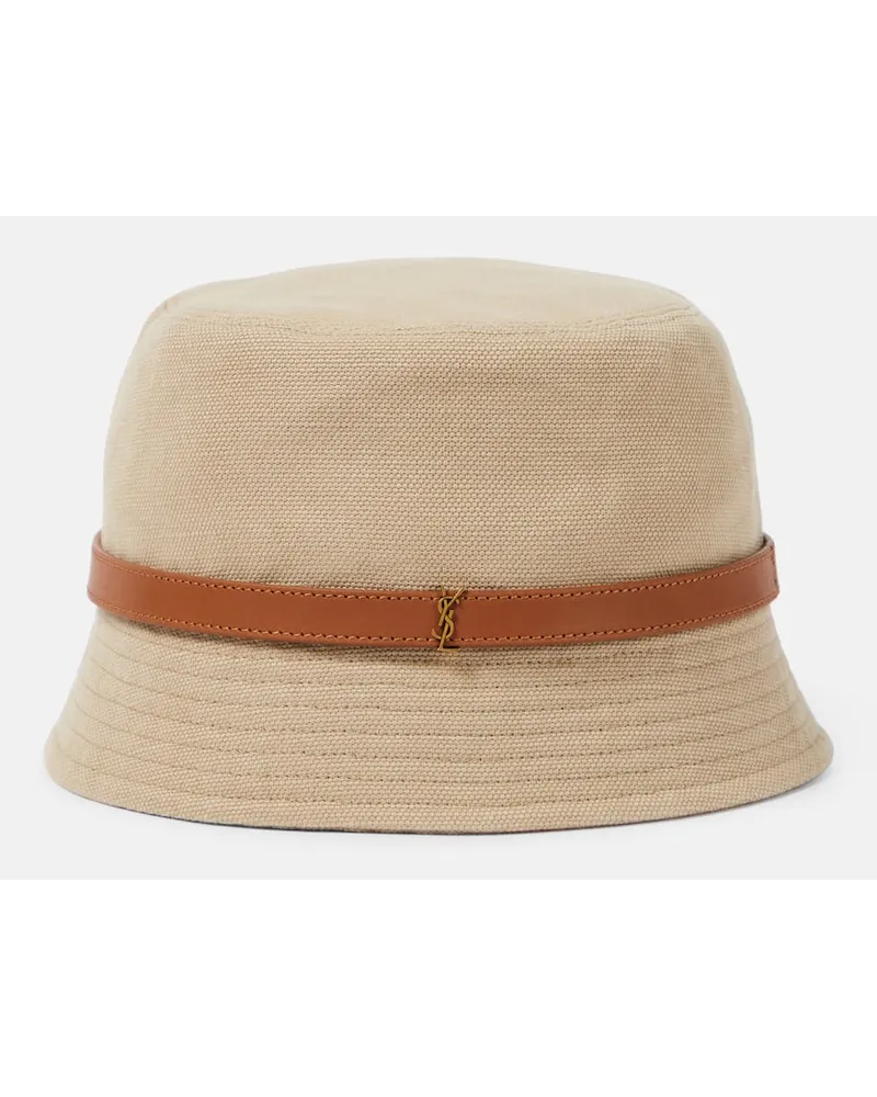 Saint Laurent Cappello da pescatore Cassandre Marrone