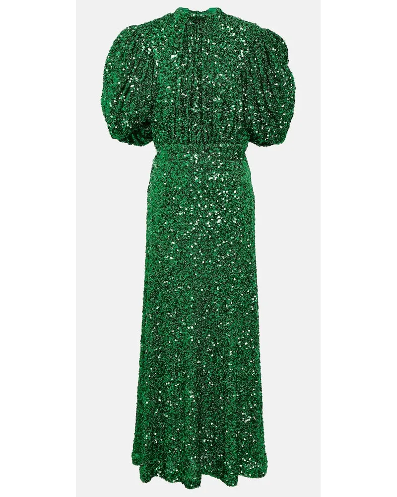 ROTATE Birger Christensen Abito lungo con paillettes Verde