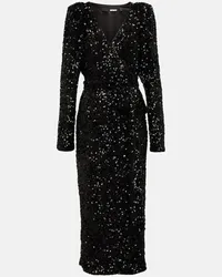 ROTATE Birger Christensen Abito lungo con paillettes Nero