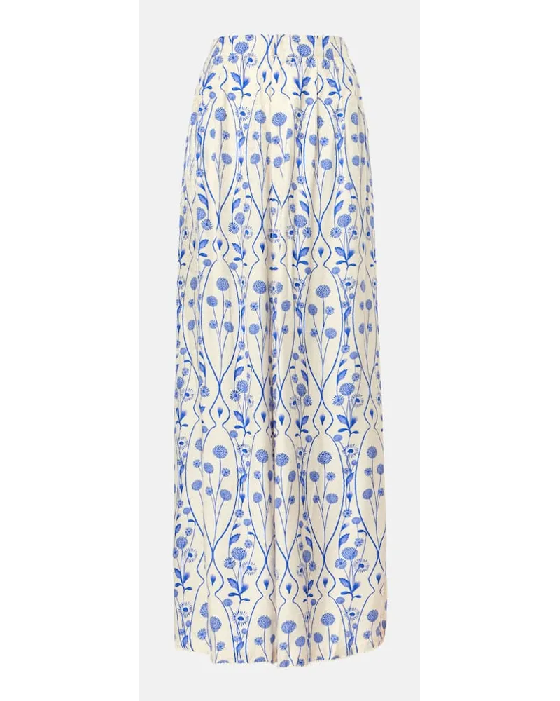 AGUA BENDITA Pantaloni a palazzo Pinon con stampa Bianco