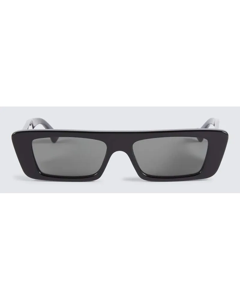 Gucci Occhiali da sole rettangolari con logo Nero