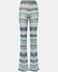 Missoni Pantaloni flared in crochet a zig-zag Blu