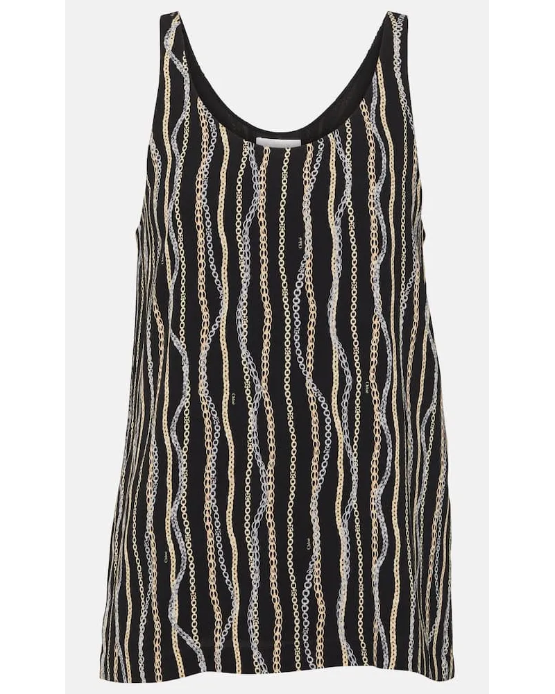 Chloé ChloÃ© Tank top in seta con stampa Multicolore