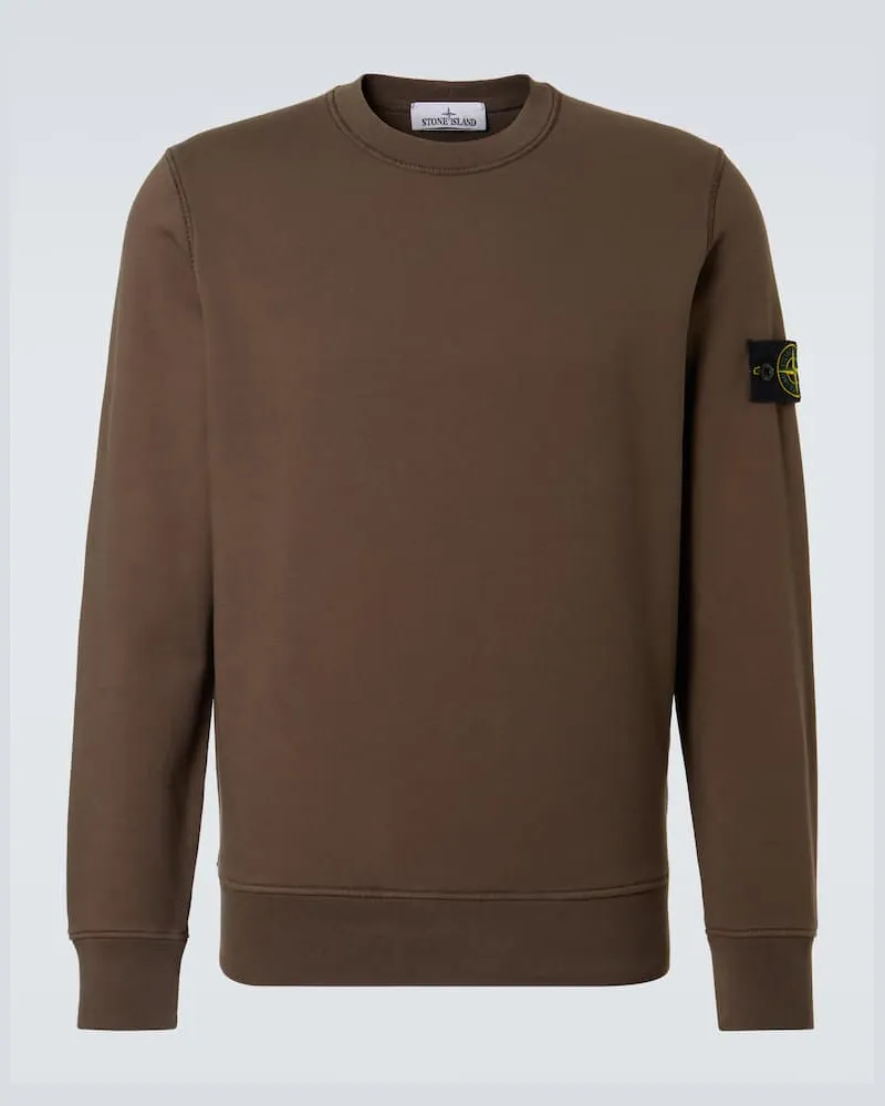 Stone Island Felpa Compass in cotone Marrone