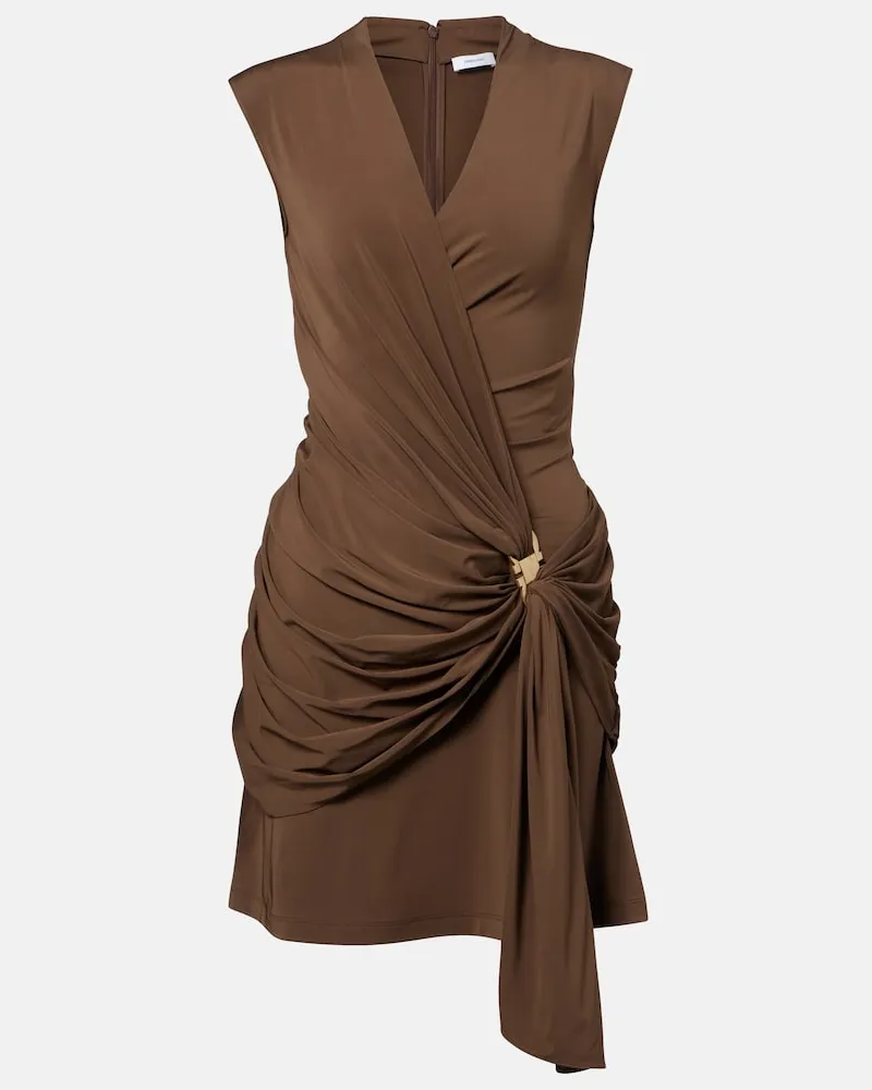 Ferragamo Abito corto in jersey Marrone