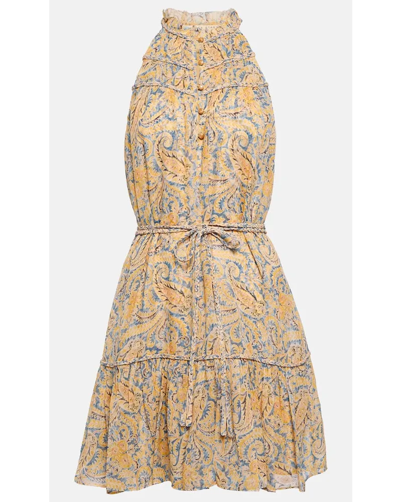Veronica Beard Miniabito Dria in seta paisley Giallo