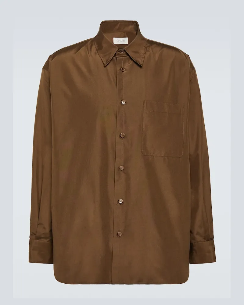 Christophe Lemaire Camicia in seta Marrone