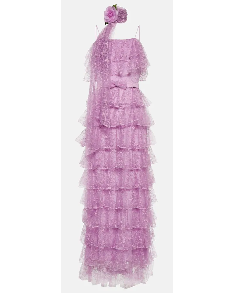 Rodarte Abito lungo in tulle Viola