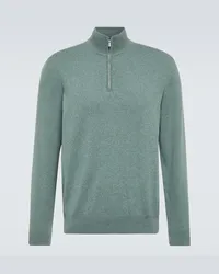 Loro Piana Pullover in cashmere con zip Verde