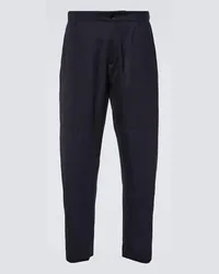 Burberry Pantaloni tapered in lana Blu