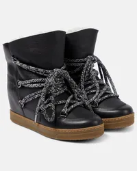 Isabel Marant Stivali doposci con shearling Nero