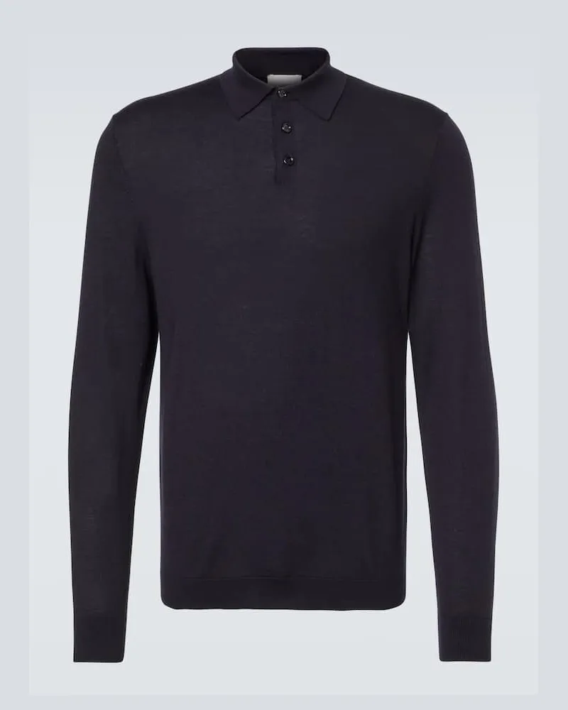 ALLUDE Polo in lana vergine Blu