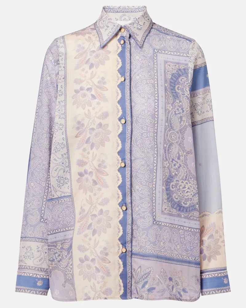 Zimmermann Camicia Lucky in cotone con stampa Viola