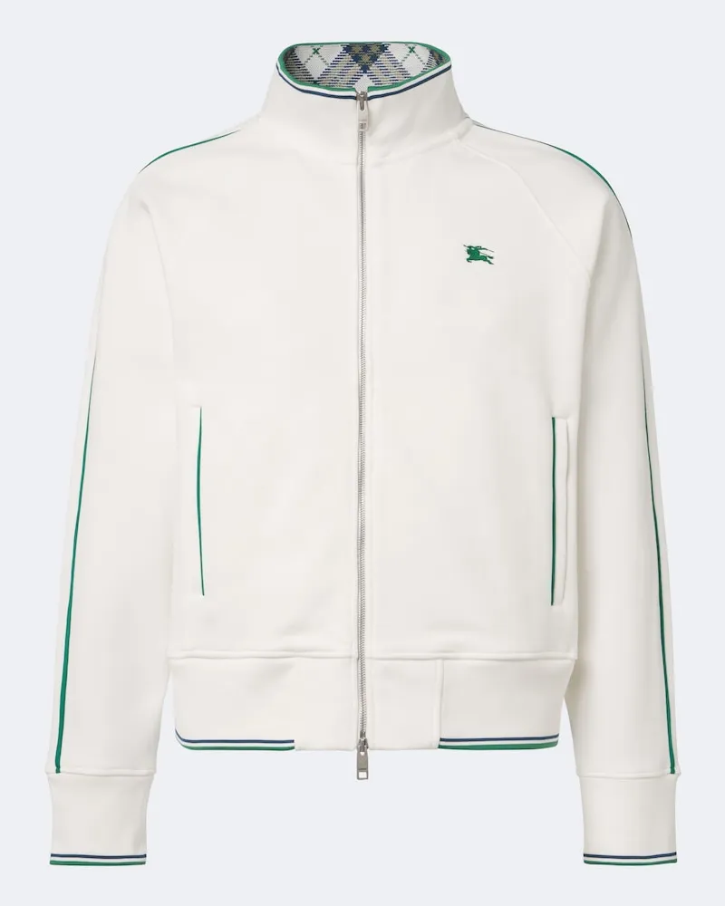 Burberry Felpa EKD in jersey con zip Bianco