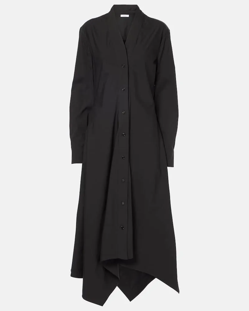 Ferragamo Abito midi in jersey di misto cotone Nero
