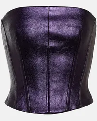 Stouls Bustier Rosalia in pelle metallizzata Viola