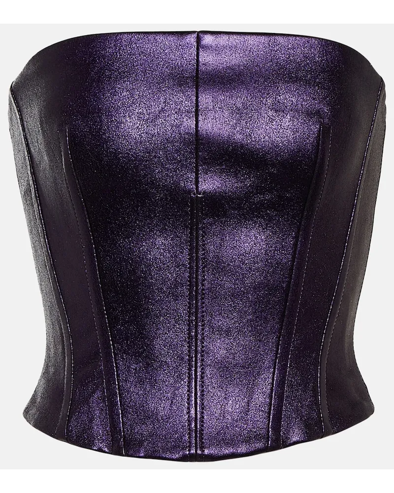 Stouls Bustier Rosalia in pelle metallizzata Viola