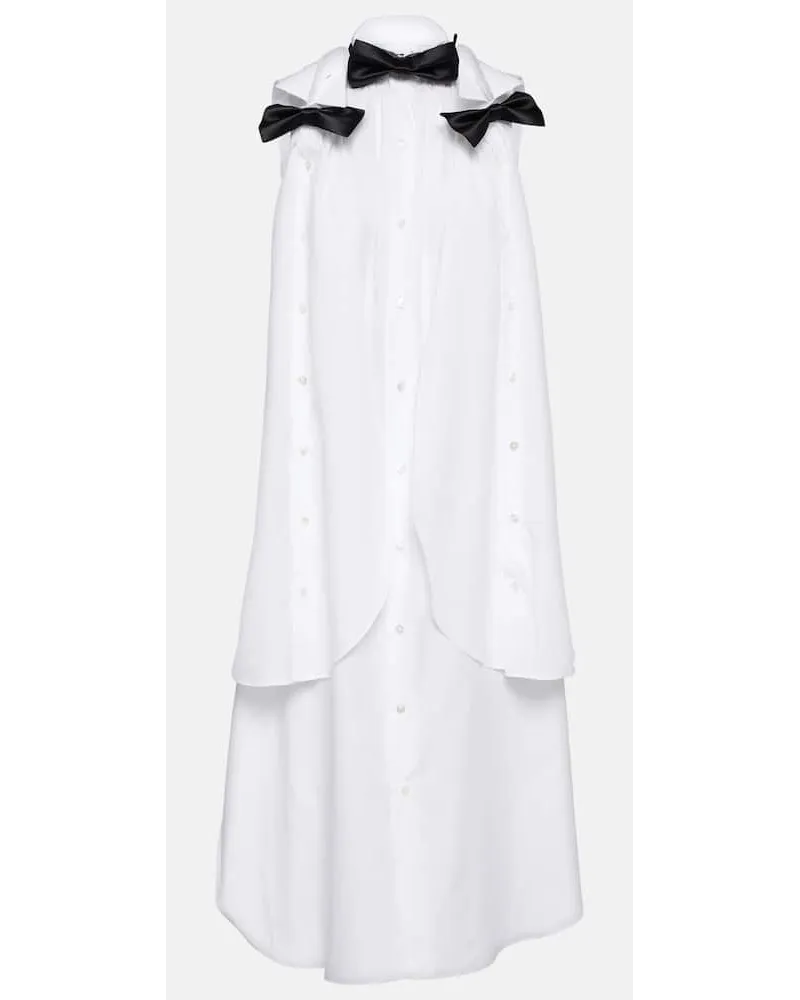 Noir Kei Ninomiya Abito midi in popeline di cotone Bianco