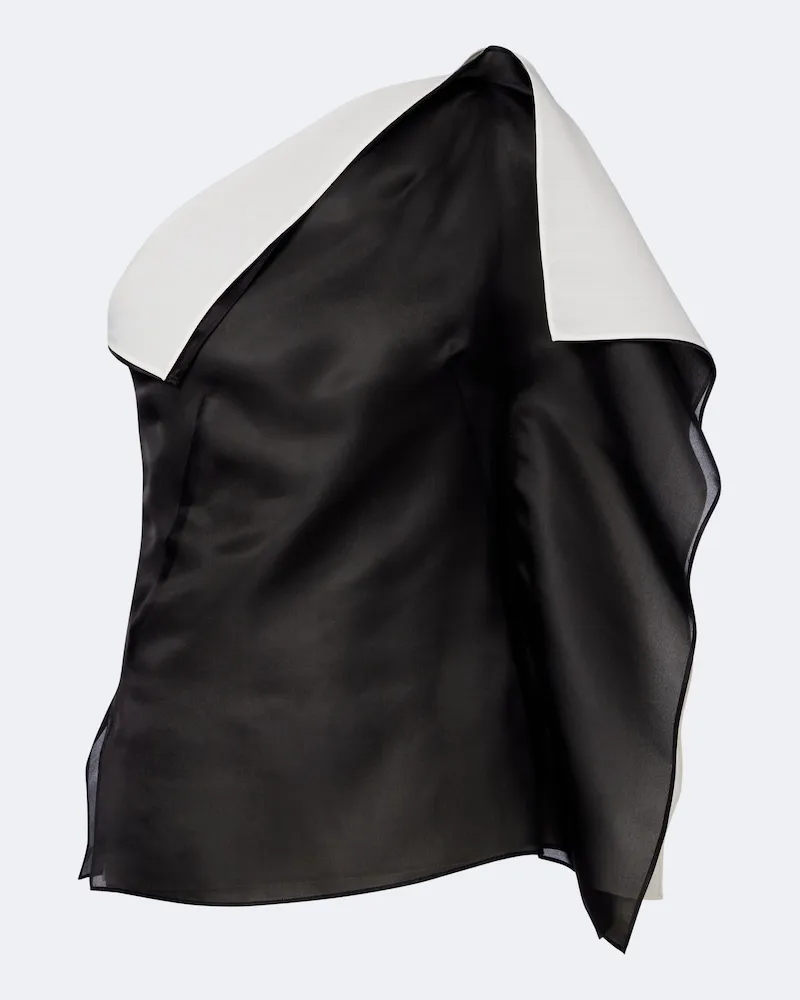 Róhe Róhe Top monospalla in seta Nero