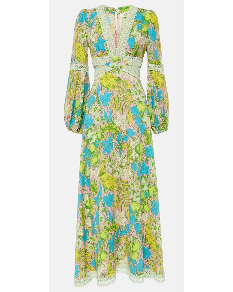 Diane von Furstenberg Abito lungo Lina con cut-out e stampa Multicolore