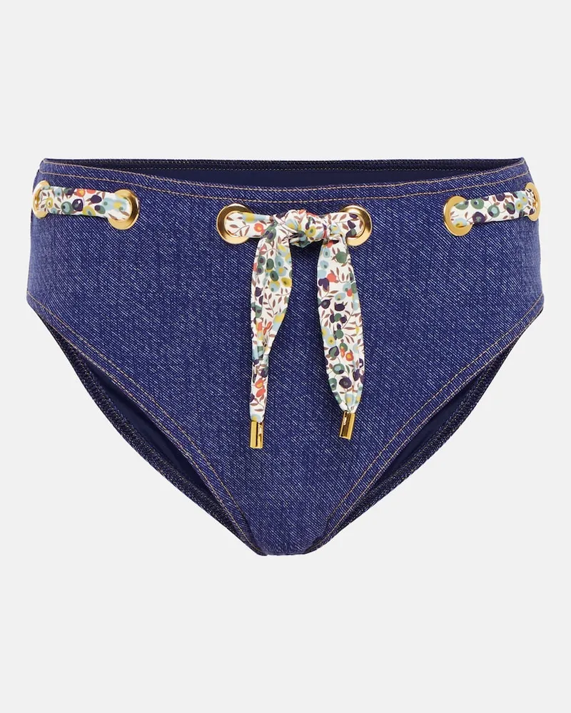 Karla Colletto Slip bikini Claire a vita alta Blu