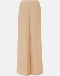 Joseph Pantaloni a gamba larga Gibellina Mawn in misto seta Beige