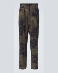 Dries van Noten Pantaloni regular con stampa Marrone