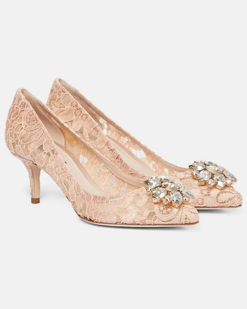 Dolce & Gabbana Pumps Bellucci in pizzo con cristalli Beige